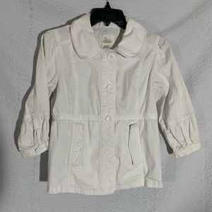 Caslon off white 3/4 sleeve collared button jacket